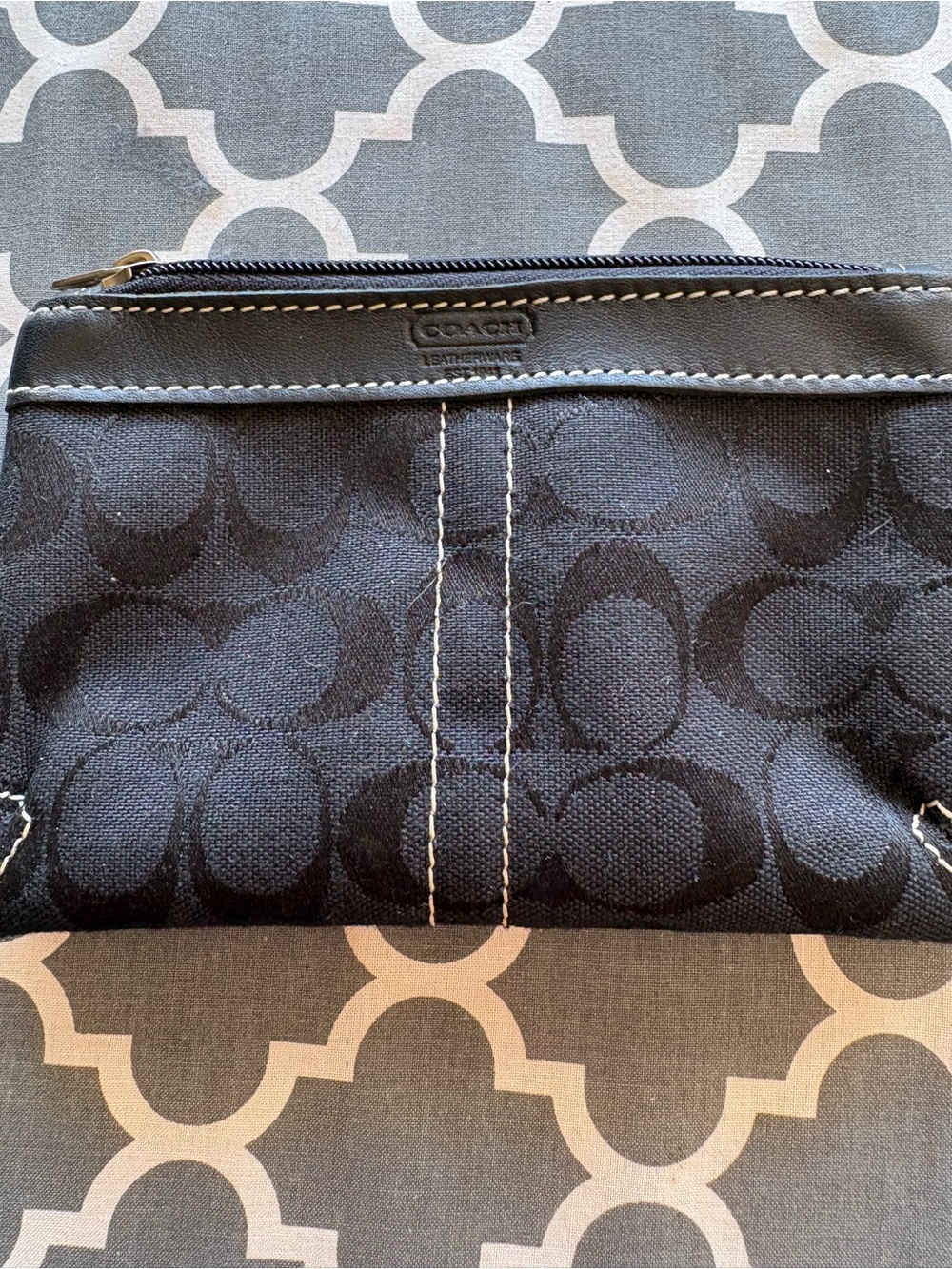Coach Black Signature Canvas Toiletry Pouch